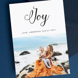 JOY moderne Weihnachtskarte Kalligrafie-Lettering Feiertagskarte
