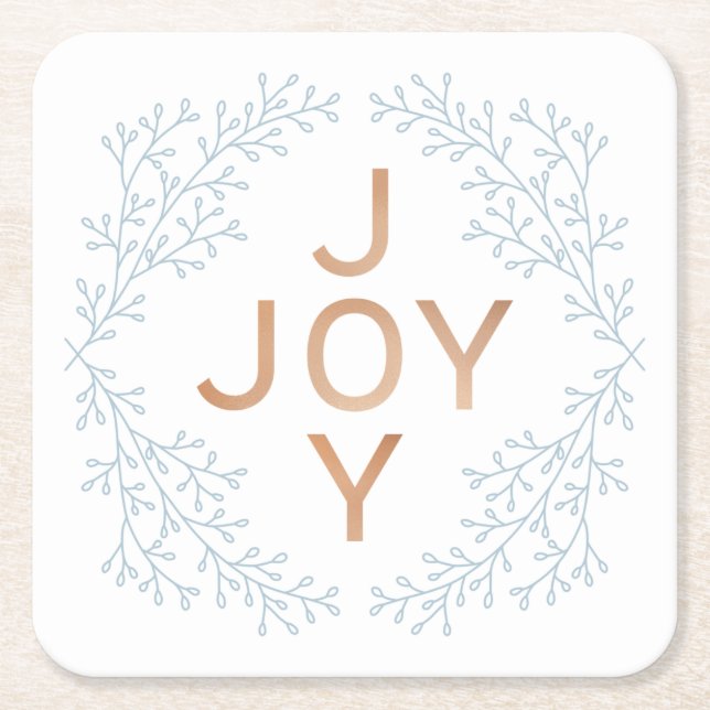 Joy | Modernes und elegantes Weihnachtsfest Rechteckiger Pappuntersetzer (Vorderseite)