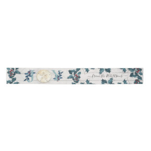 Joy Muschel Christmas Blue White Holly Beach Hütte Satinband