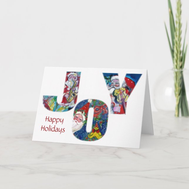JOY MUSICAL SANTA CHRISTMAS GREETINGS FEIERTAGSKARTE (Vorderseite)