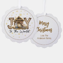 JOY Nativity Christmas  Ornament Karte