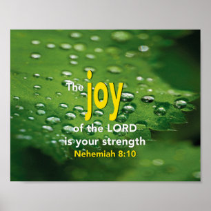 JOY Nehemiah 8:10 Inspirational Christlich Poster