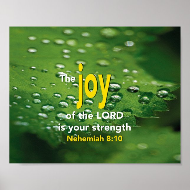 JOY Nehemiah 8:10 Inspirational Christlich Poster (Vorne)