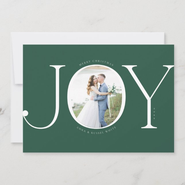 Joy Newlywed Christmas Foto Card Feiertagskarte (Vorderseite)