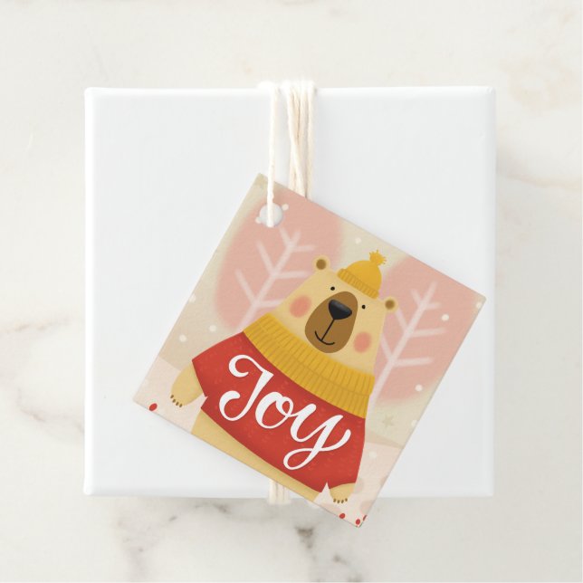 Joy. Niedlicher Weihnachtswald Geschenkanhänger (Beispiel)