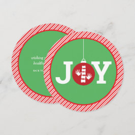 JOY Ornament Stripes Chiropraktisches Weihnachtsfe Feiertagskarte