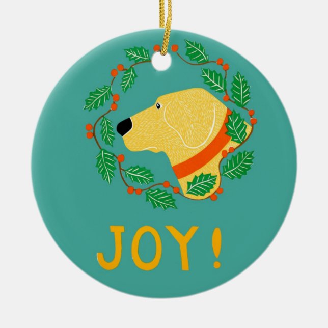 Joy Ornament with Gelbe Labrador-Stephen Huneck (Vorne)