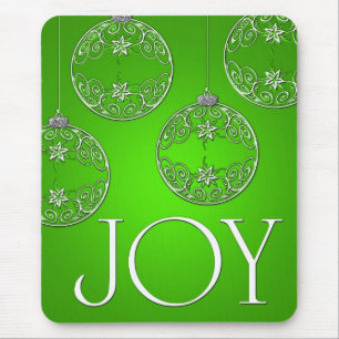 Joy Ornaments auf smaragdgrünen eleganten Mousepad