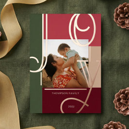 Joy Overlay Bold Modern Color Blocks Family Foto Folien Feiertagskarte