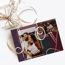 Joy Overlay Bold Modern Color Blocks Family Photos Folien Feiertagskarte