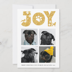 JOY Paws Gold Begleiter liebt vier Fotocollage Feiertagskarte