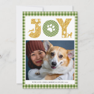 JOY Paws Gold   Pet Lovers Green Buffalo Kariert Feiertagskarte