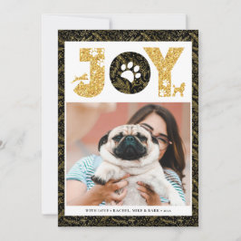 JOY Paws Gold | Pine Bough Gold Feiertagskarte