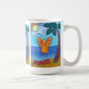 Joy & Peace Beach Angel Art Tasse
