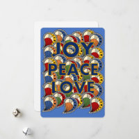 "Joy Peace Liebe 1" African Wax Print Holiday Card