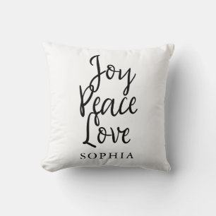 Joy Peace Liebe Inspiration Zitat Kissen