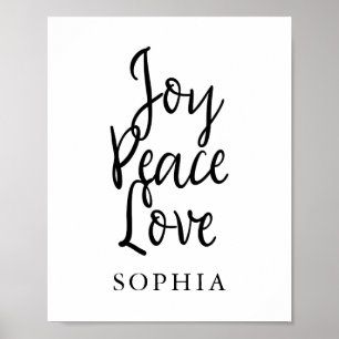 Joy Peace Liebe Inspiration Zitat Poster