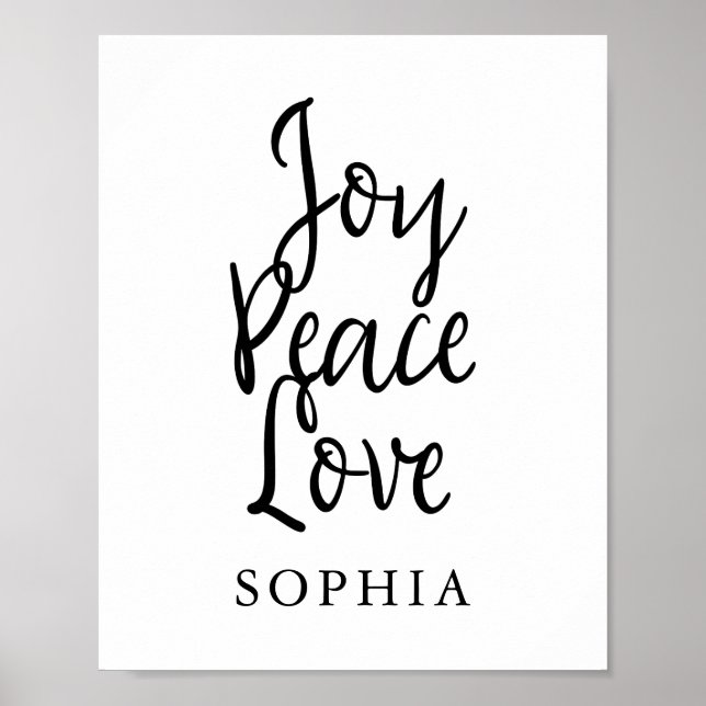 Joy Peace Liebe Inspiration Zitat Poster (Vorne)