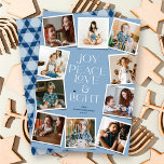 Joy Peace Liebe & Light Hanukkah 10 Instant Foto<br><div class="desc">Freude, Ruhe, Liebe & Licht mit Star of David, 10 SofortfotoCollage Hanukkah Holiday Card. Der Gruß und der Hintergrund können in eine beliebige Farbe geändert werden. Entworfen / Original-Kunstwerk von fat*fa*tin. Einfach mit eigener Textnachricht, Name, Jahr, Foto oder Bild personalisieren. Weitere Editierfunktionen sind auf der Seite 'Edit Design' verfügbar. www.zazzle.com/fat_fa_tin...</div>