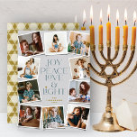 Joy Peace Liebe & Light Hanukkah 10 Instant Foto H Feiertagskarte<br><div class="desc">Freude, Ruhe, Liebe & Licht mit Star of David, 10 SofortfotoCollage Hanukkah Holiday Card. Der Gruß und der Hintergrund können in eine beliebige Farbe geändert werden. Entworfen / Original-Kunstwerk von fat*fa*tin. Einfach mit eigener Textnachricht, Name, Jahr, Foto oder Bild personalisieren. Weitere Editierfunktionen sind auf der Seite 'Edit Design' verfügbar. www.zazzle.com/fat_fa_tin...</div>