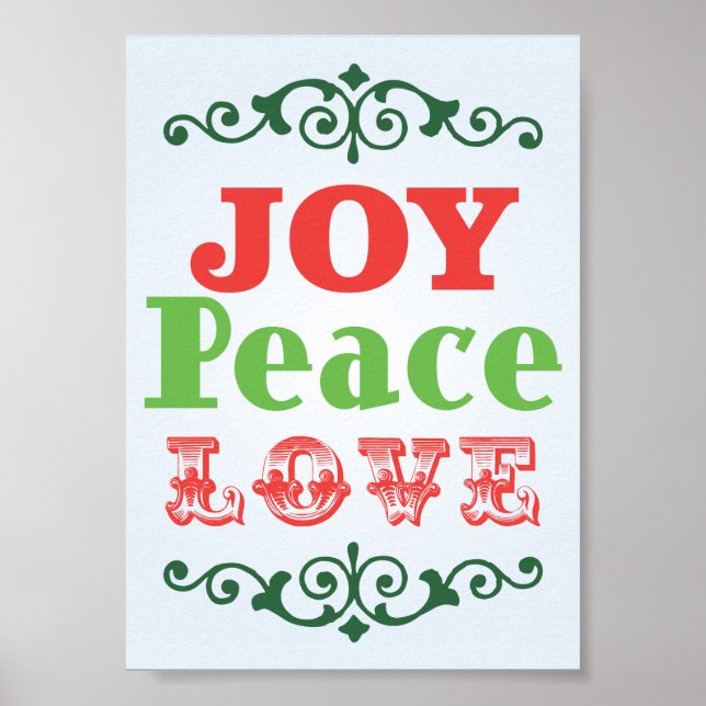 Joy Peace Liebe Poster (Vorne)