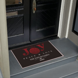 Joy, Peace & Liebe (Rot) Fußmatte