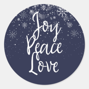 Joy Peace Liebe Weihnachtsfeiertag Classic Round S Runder Aufkleber