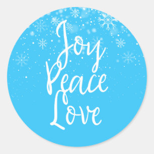 Joy Peace Liebe Weihnachtsfeiertag Runder Aufkleber