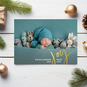 Joy Peace Liebe Weihnachtskalligraphie 2 Fotos Gol Folieneinladung