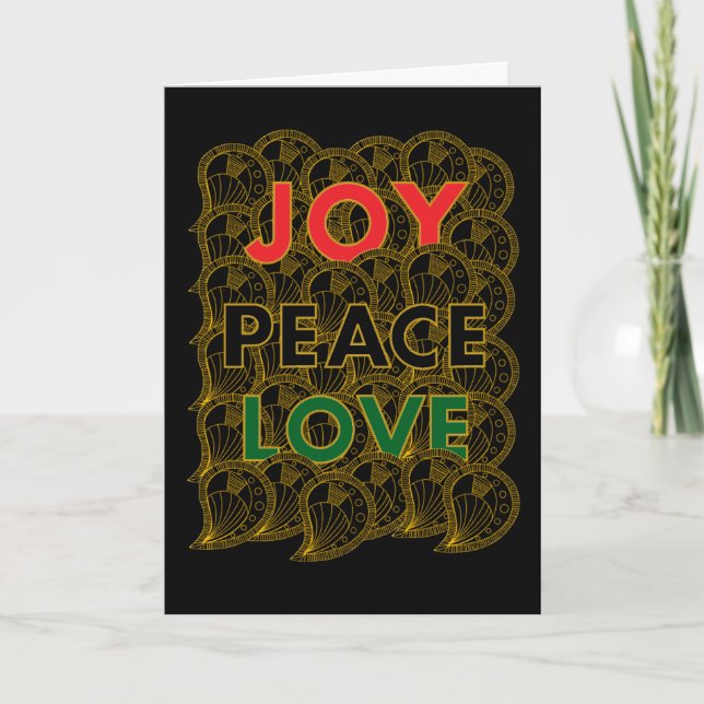 Joy Peace Love - Custom Colors & Message Karte (Vorderseite)