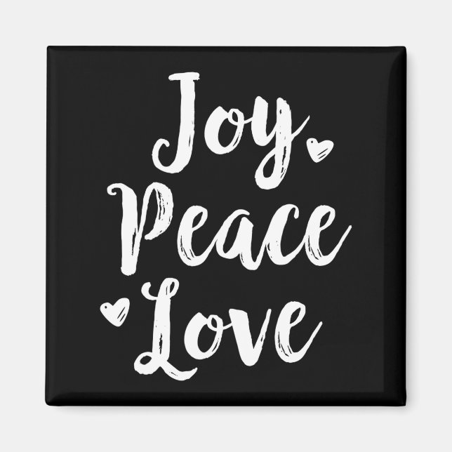 Joy Peace Love Red Brushed Script Womens Holiday  Magnet (Vorne)