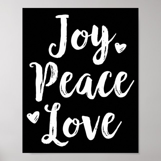 Joy Peace Love Red Brushed Script Womens Holiday  Poster (Vorne)