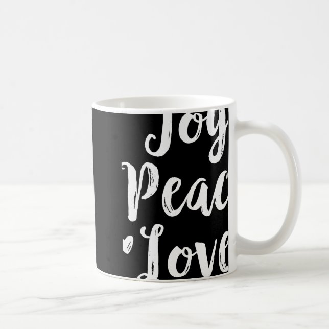 Joy Peace Love Red Brushed Script Womens Holiday T Kaffeetasse (Rechts)
