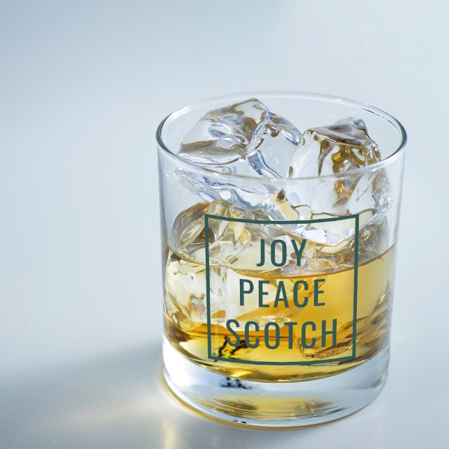 Joy Peace Scotch | Funny Modern Christmas Holiday Whiskyglas (Von Creator hochgeladen)