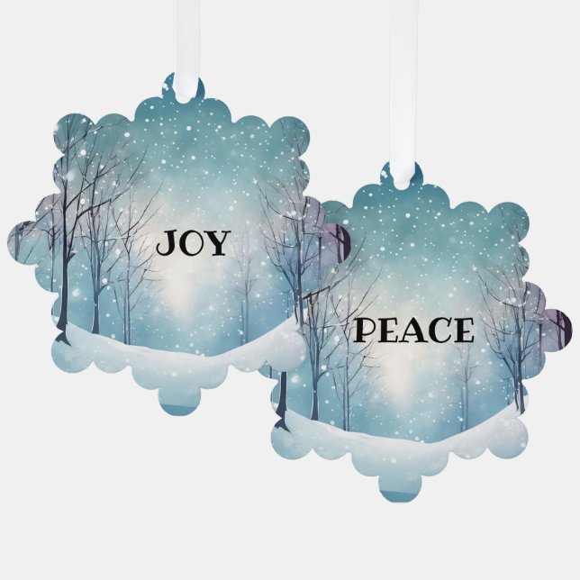 JOY & PEACE SNOWFLAKE PAPIER ORNAMENT KARTE (Vorderseite/Rückseite)