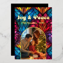 Joy & Peace Stected Glass Window Weihnachtsfeierta