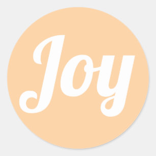 Joy Peach Color Script Einfach Moderner Urlaub Runder Aufkleber
