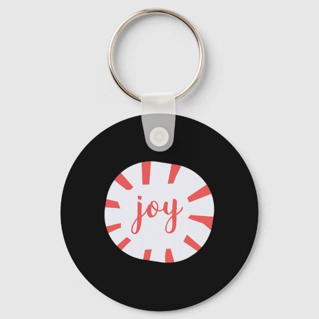 Joy - Peppermint Weihnachten Schlüsselanhänger (Vorderseite)