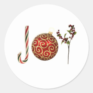 Joy personalisierte Zuckerrohr-Zierholz Runder Aufkleber