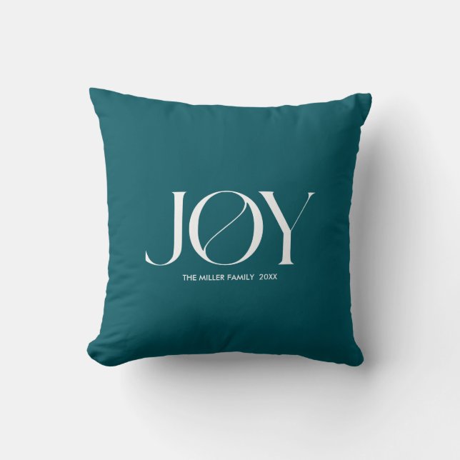 Joy | Personalisiertes Weihnachtskopfkissen Kissen (Vorderseite)