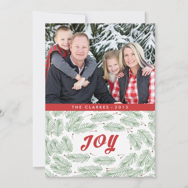 Joy Pine Bows | Fotokarte 2015 Feiertagskarte (Vorderseite)