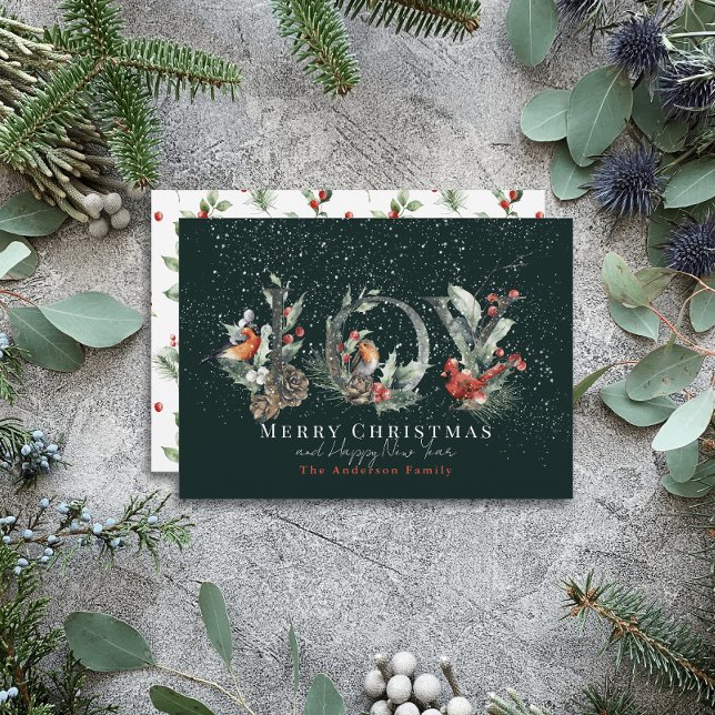 JOY Pine Cone Red Berry Birds Grüne Weihnachten (Von Creator hochgeladen)