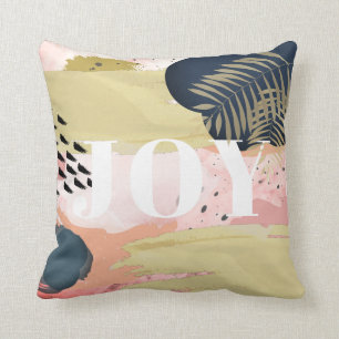 JOY Pink & Gold Abstraktes Muster Kissen Kissen