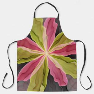 Joy, Pink Green Anthracite Fantasy Blume Fraktal Schürze