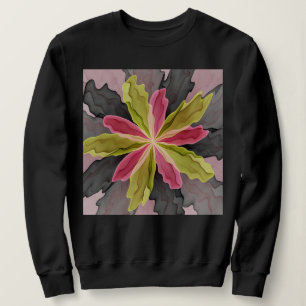 Joy, Pink Green Anthracite Fantasy Blume Fraktal Sweatshirt