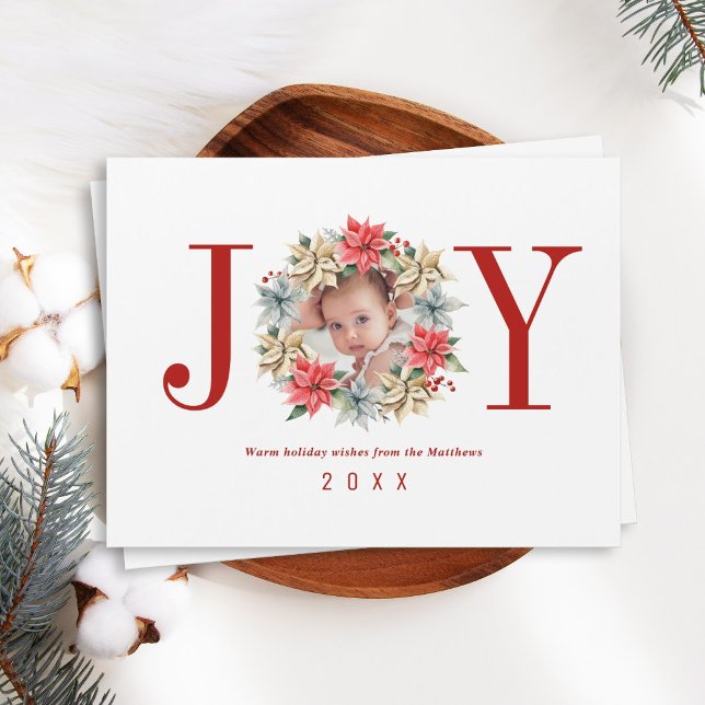 Joy Poinsettia Wreath mit Picture Magnetic Card Magnetkarte (Von Creator hochgeladen)