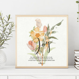 Joy-Psalm 16:11 orangefarbene Blüten Poster