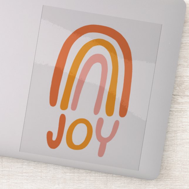 JOY Rainbow Pink Handlettering Aufkleber (Detail)