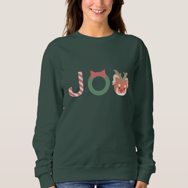 JOY Red Panda mit Rentier Headpiece Sweatshirt (Vorderseite)