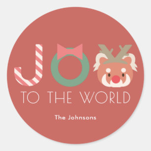 JOY Red Panda Reindeer Headpiece Red Sticker